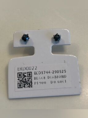 Black diamond stud earrings